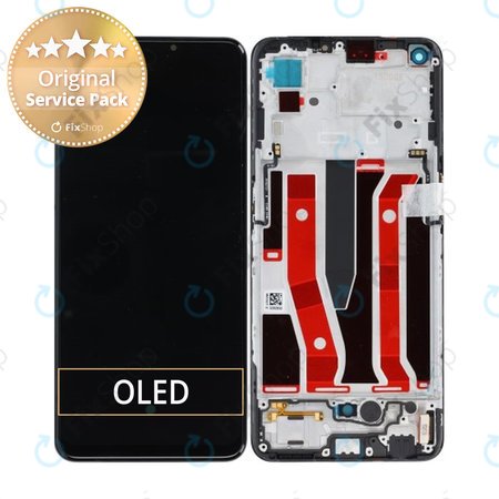 Oppo A94 5G - Ecran LCD + Sticlă tactilă + Ramă (Black) - O-4907425 Genuine Service Pack