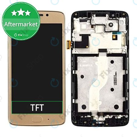 Motorola Moto G5 Plus - Ecran LCD + Sticlă Tactilă + Ramă (Gold) TFT