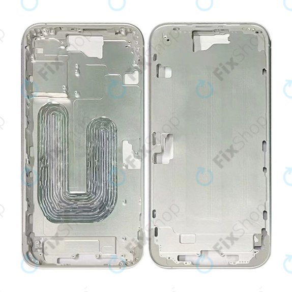 Apple iPhone 16 - Ramă mijlocie + Butoane de pornire + Volum (White)