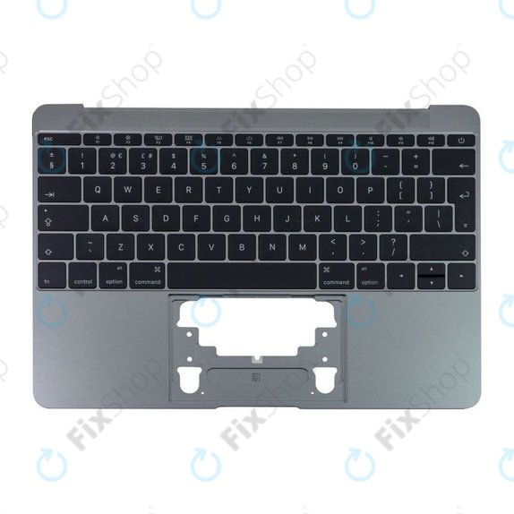 Apple MacBook 12" A1534 (Early 2015 - Mid 2017) - Superior Ramă Tastatură + Tastatură UK (Space Gray)