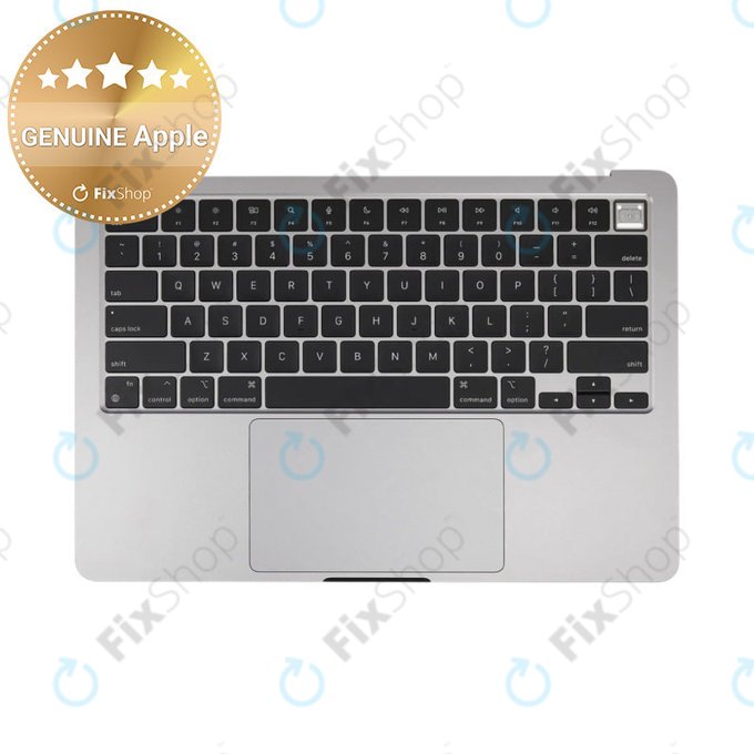 Ramă superioară tastatură pentru MacBook Air 13", A3113 (2024), cu tastatură US și baterie, Space Gray, 661-40227, Genuine Apple
