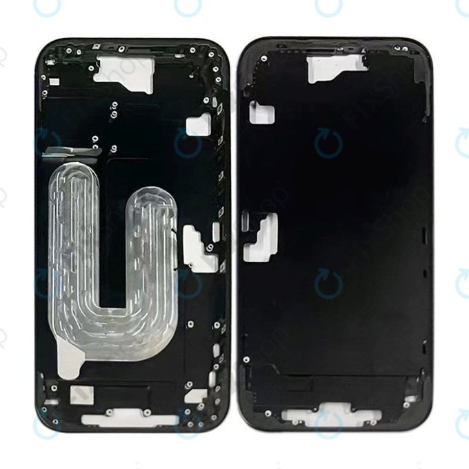 Apple iPhone 16 - Ramă mijlocie + Butoane de pornire + Volum (Black)