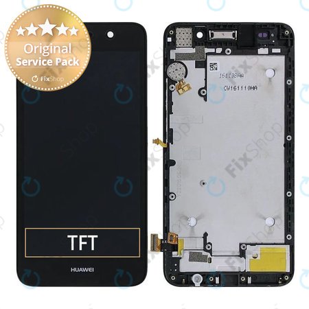 Huawei Y6 - Ecran LCD + Sticlă Tactilă + Ramă (Black) - 02350LRA