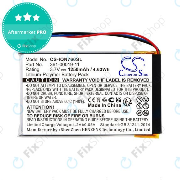 Baterie pentru Garmin Nüvi 700, 710, 760, 765, Nuvi 3590, 1250mAh, Li-Pol, 3.7V, 361-00019-11, HQ