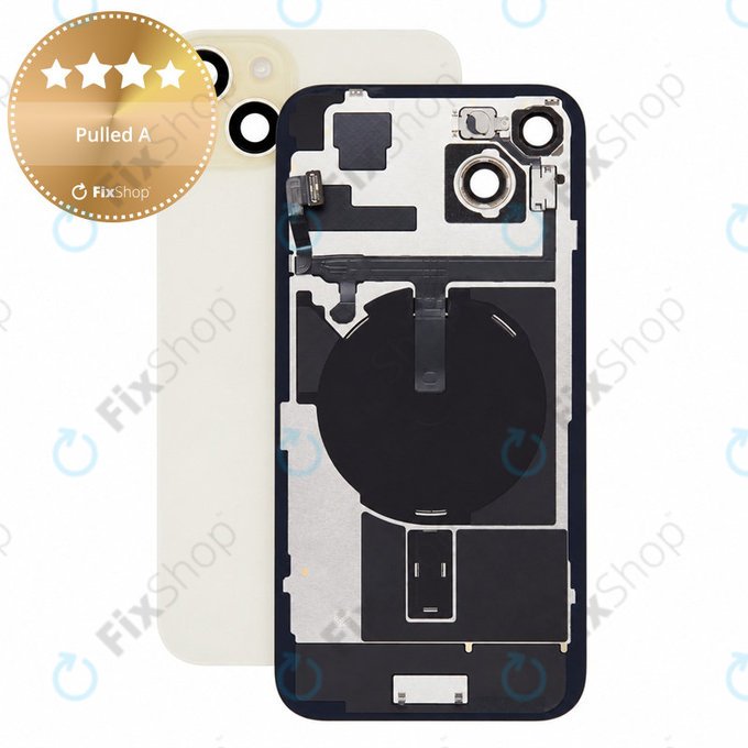 Sticlă carcasă spate pentru iPhone 15 Plus, Yellow, Pulled A