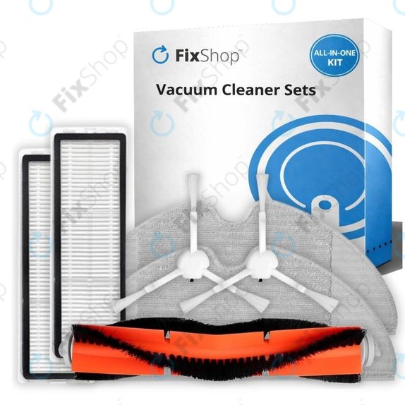 Set de piese de schimb pentru Xiaomi Mi Robot Vacuum Mop (Mijia 1C), 2 (Mijia 2C) 2 Pro+ (Mijia 1T) (1x Perie principală, 2x Filter, 2x Perie laterală, 2x Mop)