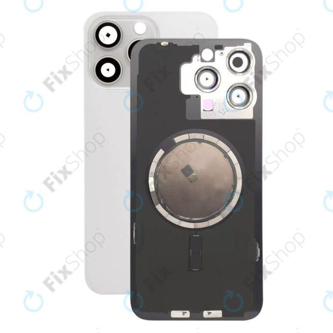 Apple iPhone 15 Pro Max - Sticlă pentru carcasa din spate cu piese mici (White Titanium)