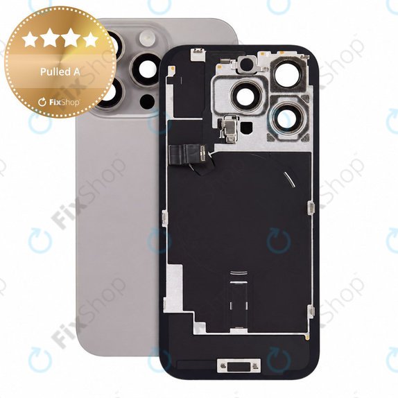 Sticlă carcasă spate pentru iPhone 16 Pro, Natural Titanium, Pulled A