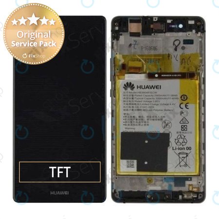 Huawei P9 Lite VNS-L21 - Ecran LCD + Sticlă Tactilă + Ramă + Baterie (Black) - 02350TMU, 02350TRB