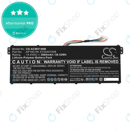 Baterie pentru Acer ConceptD 3, Spin 5, Swift 3, 5, X, Travelmate Spin P4, 3800mAh, Li-Pol, 15.4V, AP18C7M, HQ