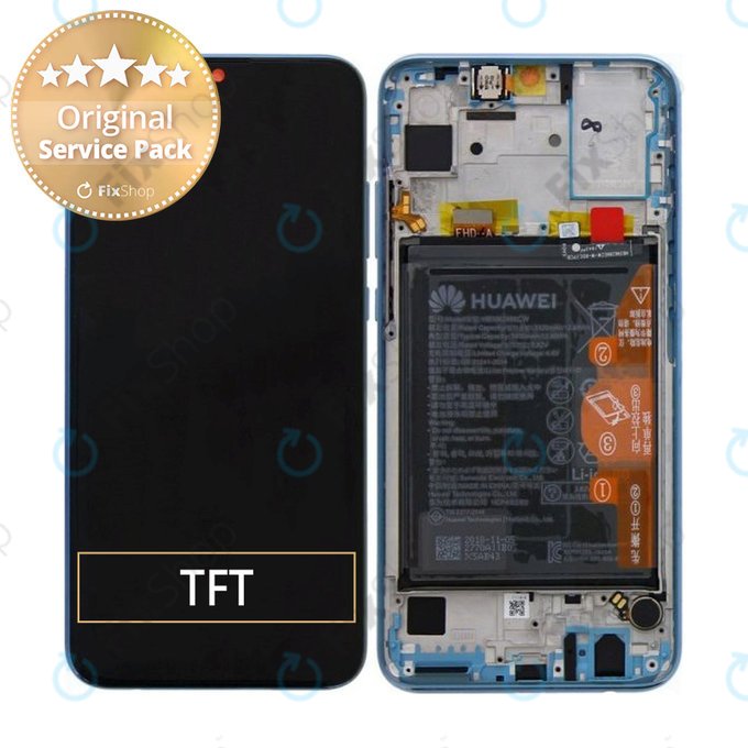 Huawei Honor 10 Lite - Ecran LCD + Sticlă Tactilă + Ramă + Baterie (Sky Blue) - 02352HGU Genuine Service Pack