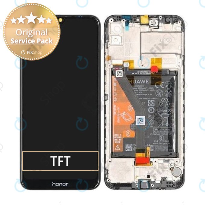Huawei Honor 8A, Honor Play 8A - Ecran LCD + Sticlă Tactilă + Ramă + Baterie (Black) - 02352KGH, 02352KBE, 02352KJM