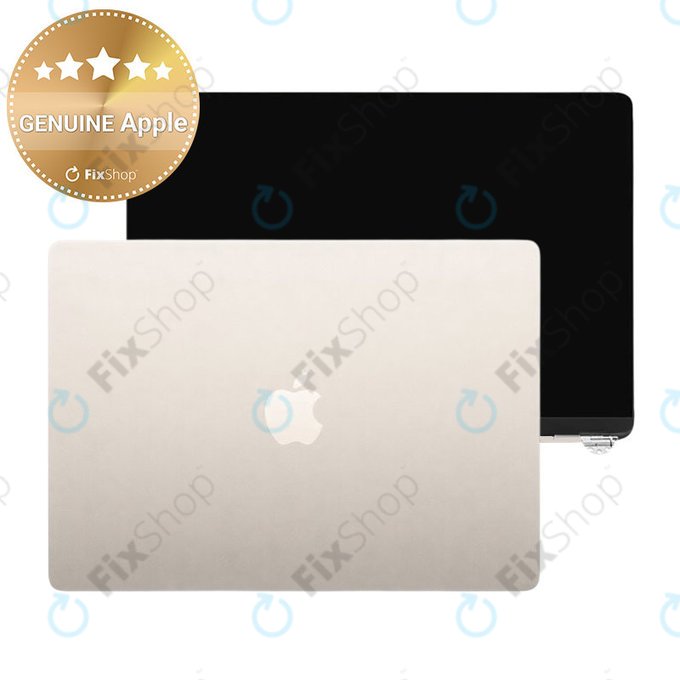 Display LCD pentru MacBook Air 13", A3113 (2024), cu sticlă frontală și capac, Starlight, 661-40280, Genuine Apple