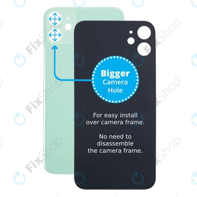 Apple iPhone 11 - Sticlă Carcasă Spate cu Orificiu Mărit pentru Cameră (Green)