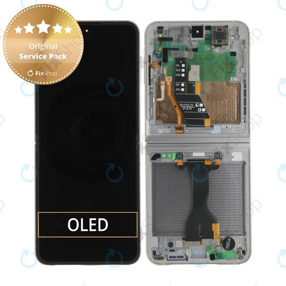 Ecran OLED pentru Samsung Z Flip 6 F741B, Sticlă tactilă cu ramă, GH82-35014A, Genuine Service Pack