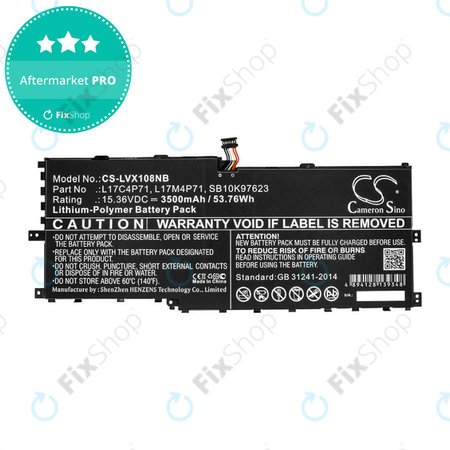 Baterie pentru Lenovo ThinkPad X1 Yoga 2018, 3500mAh, Li-Pol, 15.36V, L17C4P71, HQ