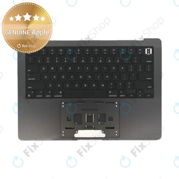 Ramă superioară tastatură pentru MacBook Pro 14", A3185 (2024), cu tastatură US și baterie, Space Black, 661-50210, Genuine Apple