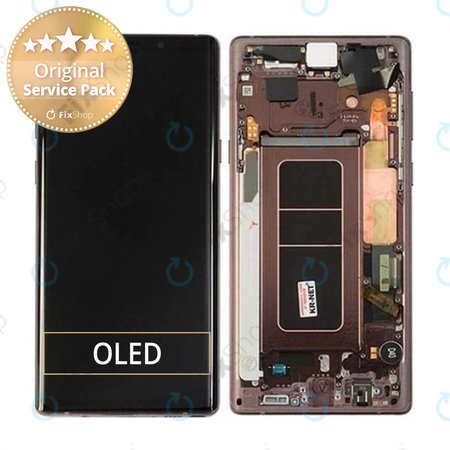 Samsung Galaxy Note 9 N960U - Ecran LCD + Sticlă Tactilă + Ramă (Metallic Copper) - GH97-22269D, GH97-23737D, GH97-22270D Genuine Service Pack