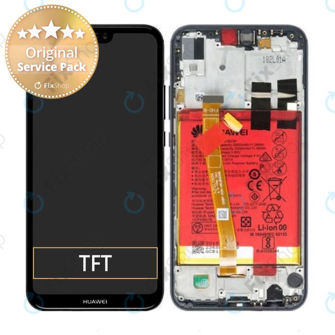 Huawei P20 Lite - Ecran LCD + Sticlă Tactilă + Ramă + Baterie (Midnight Black) - 02351XTY, 02351VPR