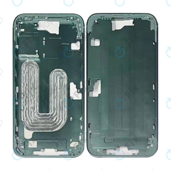 Apple iPhone 16 - Ramă mijlocie + Butoane de pornire + Volum (Teal)