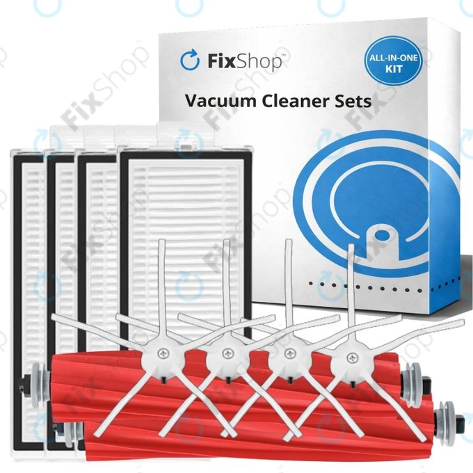 Set de piese de schimb pentru Xiaomi Roborock Q7+, Q7 Max, Q7 Max+ (2x Perie principală, 4x Filter, 4x Perie laterală – albă)