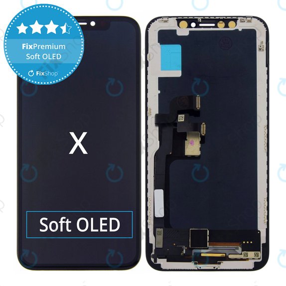 Ecran Soft OLED pentru iPhone X, Sticlă tactilă cu ramă, FixPremium