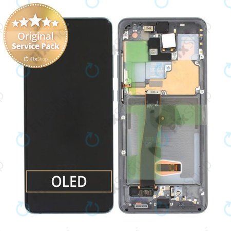 Samsung Galaxy S20 Ultra G988F - Ecran LCD + Sticlă Tactilă + Ramă (Cosmic Gray) - GH82-26032B, GH82-26033B Genuine Service Pack