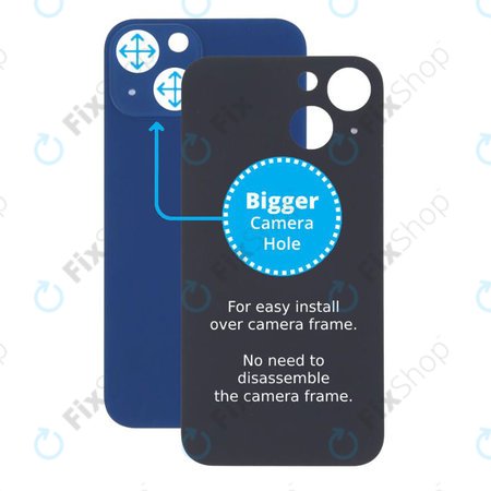 Apple iPhone 13 Mini - Sticlă Carcasă Spate cu Orificiu Mărit pentru Cameră (Blue)