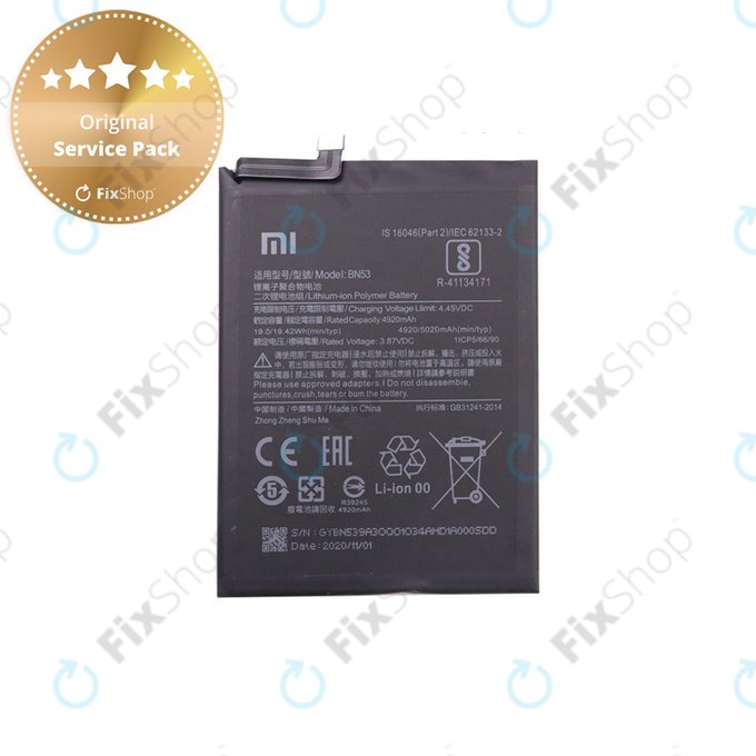 Xiaomi Redmi Note 9 Pro - Baterie BN53 5020mAh - 46020000181G Genuine Service Pack