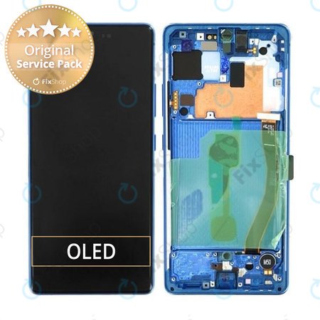 Samsung Galaxy S10 Lite G770F - Ecran LCD + Sticlă Tactilă + Ramă (Prism Blue) - GH82-21672C, GH82-22044C, GH82-22045C, GH82-21992C, GH82-22045C Genuine Service Pack