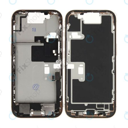 Apple iPhone 16 Pro - Ramă mijlocie + Butoane de pornire + Volum (Desert Titanium)