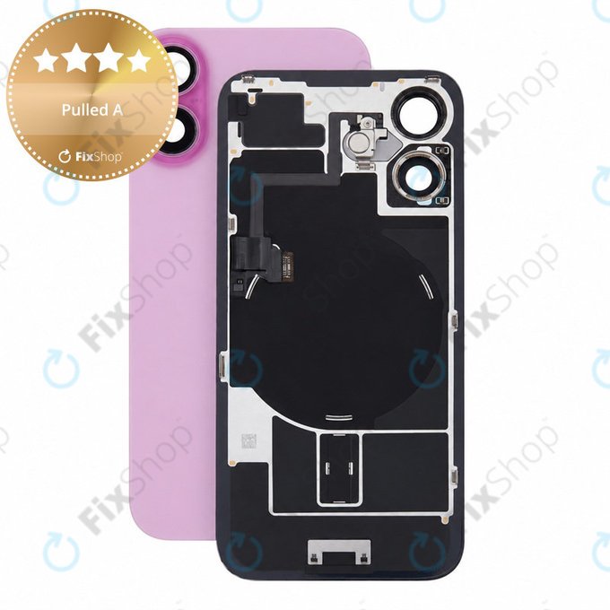Sticlă carcasă spate pentru iPhone 16, Pink, Pulled A