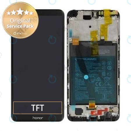 Huawei Honor 7X - Ecran LCD + Sticlă Tactilă + Ramă + Baterie (Black) - 02351PUU Genuine Service Pack
