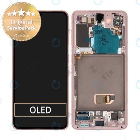 Samsung Galaxy S21 G991B - Ecran LCD + Sticlă Tactilă + Ramă (Phantom Pink) - GH82-24544D, GH82-24545D Genuine Service Pack