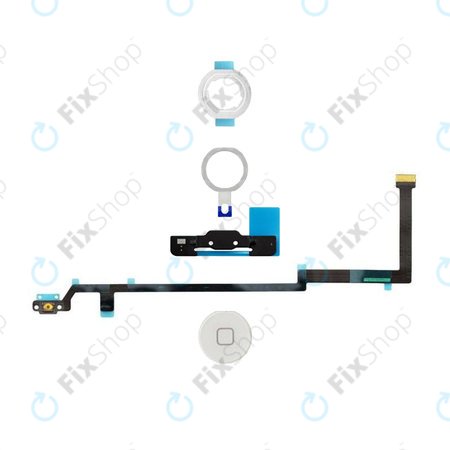 Apple iPad Air - Buton Acasă + Cablu Flex + Suport + Inel din plastic + Garnitură (White)