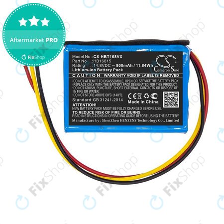 Baterie pentru Hobot 168, 188, 198, 268, 288, 298, 368, 388, 800mAh, Li-Ion, 14.8V, HB16815, HQ