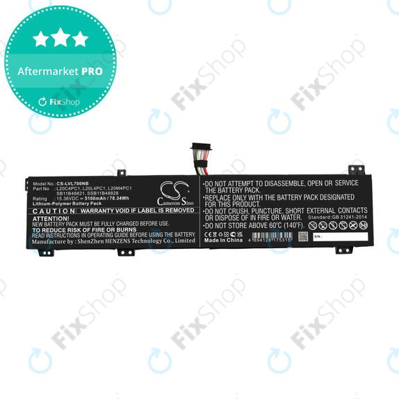 Baterie pentru Lenovo Legion 5, 5 Pro, 7, 7i, R7000p, 5100mAh, Li-Pol, 15.36V, L20C4PC1, HQ