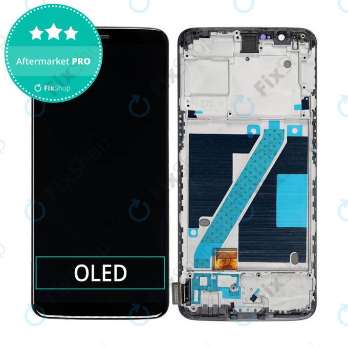 OnePlus 5T - Ecran LCD + Sticlă Tactilă + Ramă (Black) OLED