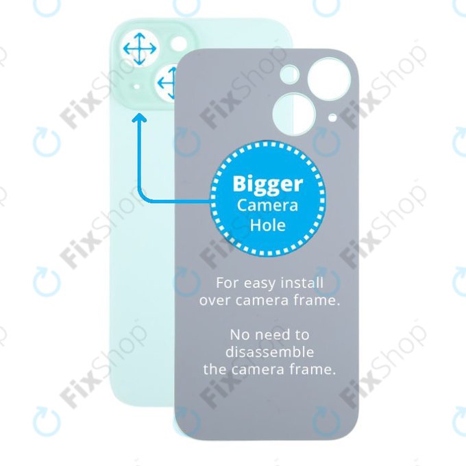 Apple iPhone 15 - Sticlă Carcasă Spate cu Orificiu Mărit pentru Cameră (Green)