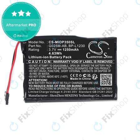 Baterie pentru Mitac Mio P350, P550, 1250mAh, Li-Ion, 3.7V, BL-LP1230, HQ