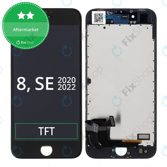 Ecran pentru iPhone 8, SE (2020), SE (2022), Black, Sticlă tactilă cu ramă