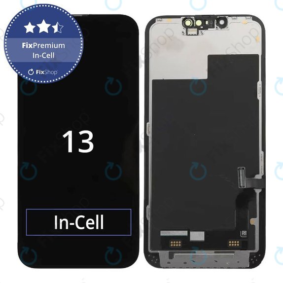 Ecran In-Cell FHD pentru iPhone 13, Sticlă tactilă cu ramă, FixPremium