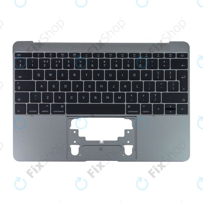 Apple MacBook 12" A1534 (Early 2015 - Mid 2017) - Superior Ramă Tastatură + Tastatură UK (Space Gray)