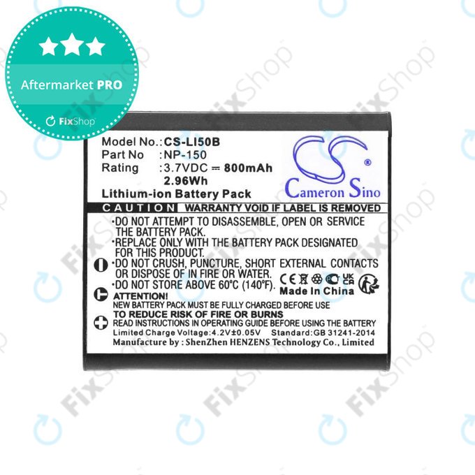 Baterie pentru Olympus MJU, Casio Exilim, Kodak PIXPRO, 800mAh, Li-Ion, 3.7V, NP-150, HQ