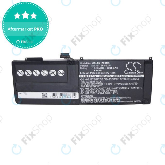 Apple MacBook Pro 15" A1286 (Mid 2009 - Mid 2010) - Baterie A1321 7200mAh HQ