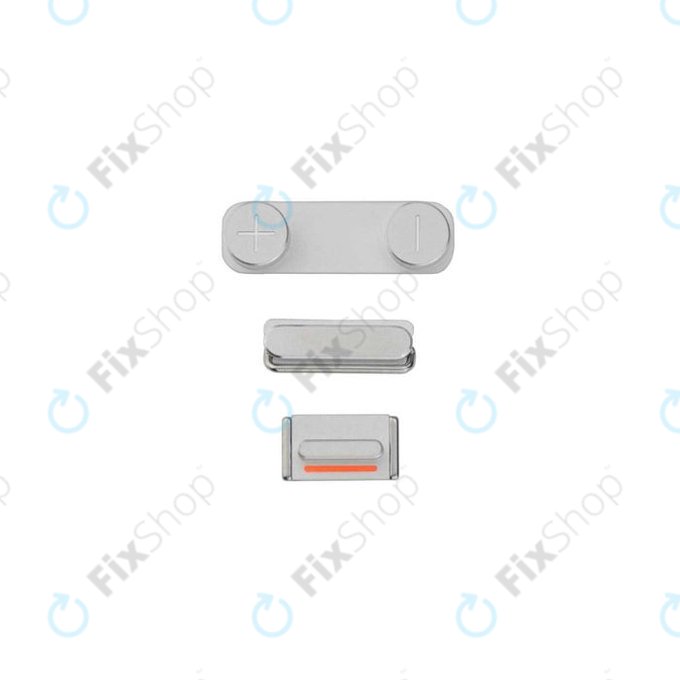 Apple iPhone 5S, SE - Butoane de Pornire + Volum + Modul Silen?ios (Silver)