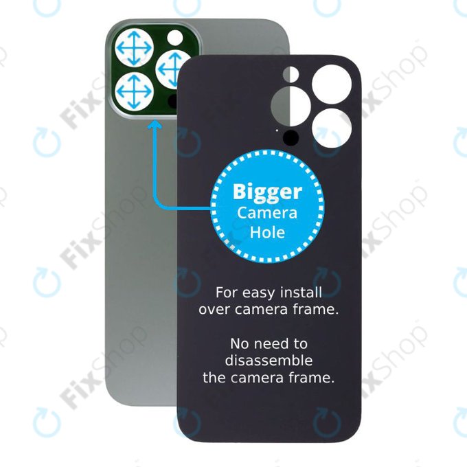 Apple iPhone 13 Pro Max - Sticlă Carcasă Spate cu Orificiu Mărit pentru Cameră (Alpine Green)