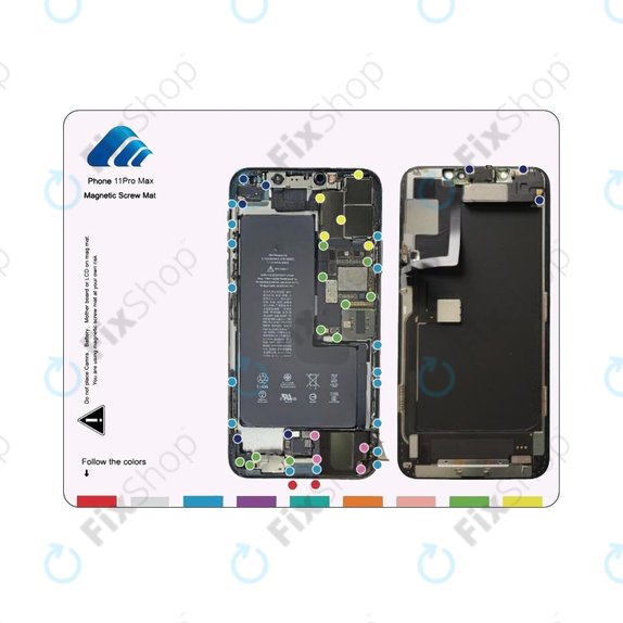 Organizator magnetic de șuruburi cu diagramă (iPhone 11 Pro Max)
