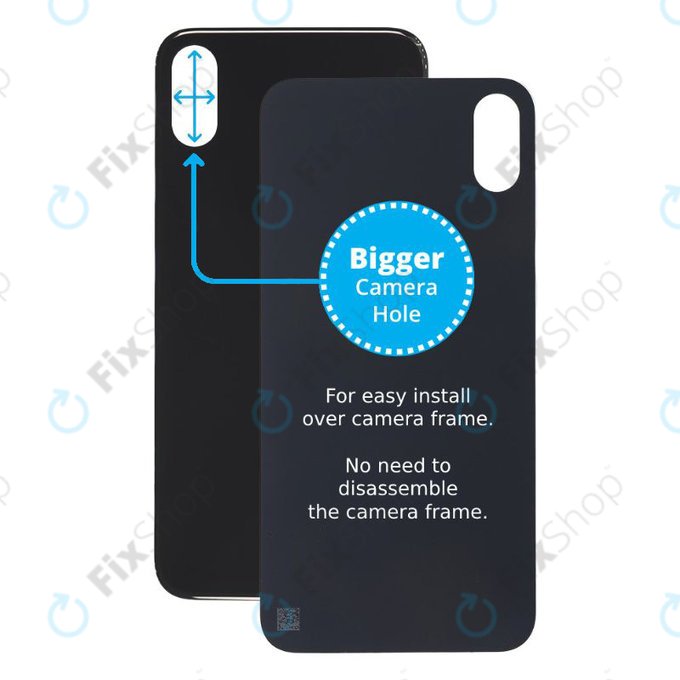 Apple iPhone XS Max - Sticlă Carcasă Spate cu Orificiu Mărit pentru Cameră (Space Gray)