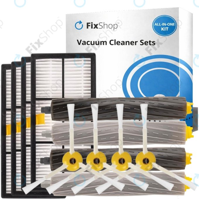 Set de piese de schimb pentru iRobot Roomba 800, 900-series (2 perechi de perii principale, 4x Filter, 4x Perie laterală)